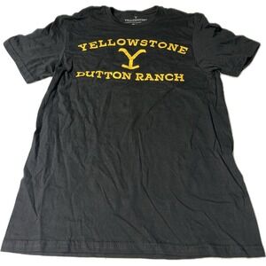 Yellowstone Dutton Ranch Black Yellow Graphic T-Shirt Men's Size M Tee‎